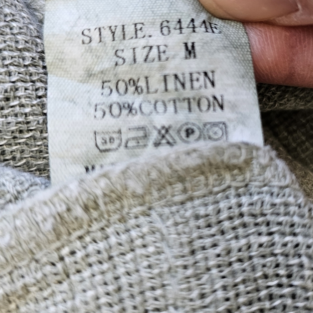 TEMPO PARIS Linen & Cotton Ruffled Faded Olive Sleeveless Midi Dress Size M - Picture 9 of 12